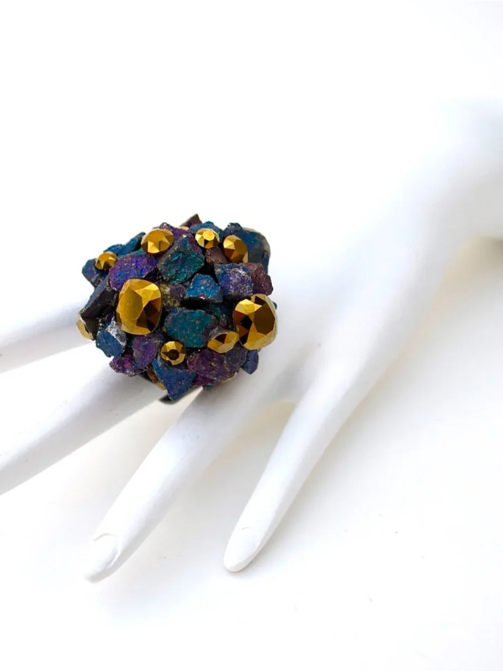 GASOLINE GLAMOUR GILDED PEACOCK SMALL BAUBLE RING 🦚✨👑